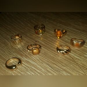 Elegant Gold-Tone Ring Set